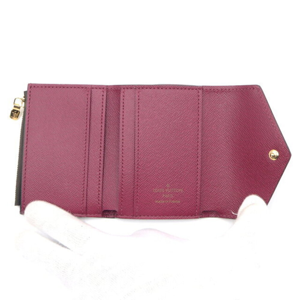 Louis Vuitton Zoe Portefeuille Wallet Trifold Leather Brown Pink - Picture 3 of 8